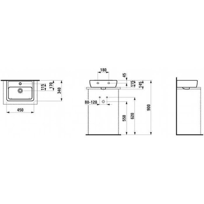 LAUFEN PRO A Aufsatzbecken 45 x 34 cm