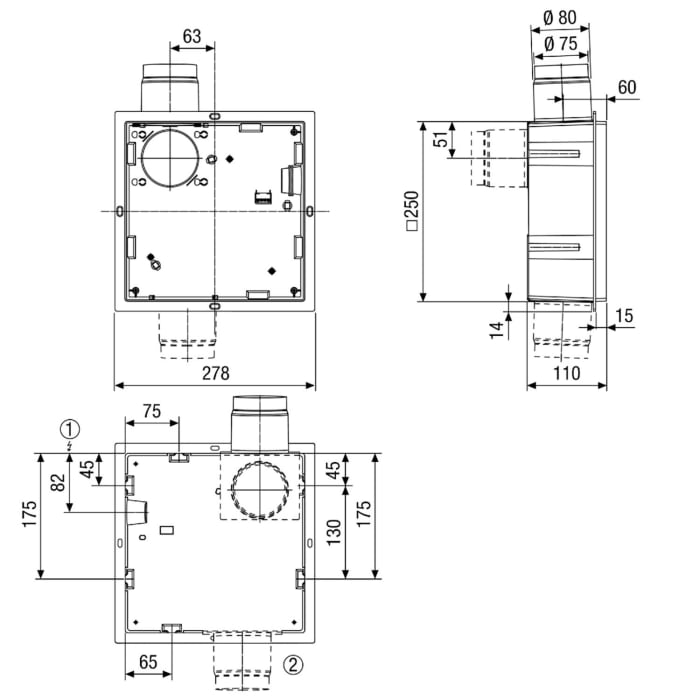 MAICO Entlüftungsset Standard-fensterloses Bad ES FB