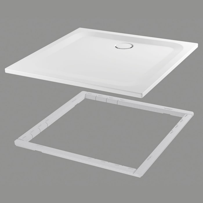 Bette Ultra Duschwanne superflach 90 x 90 x 2,5 cm mit Minimum-Wannenträger