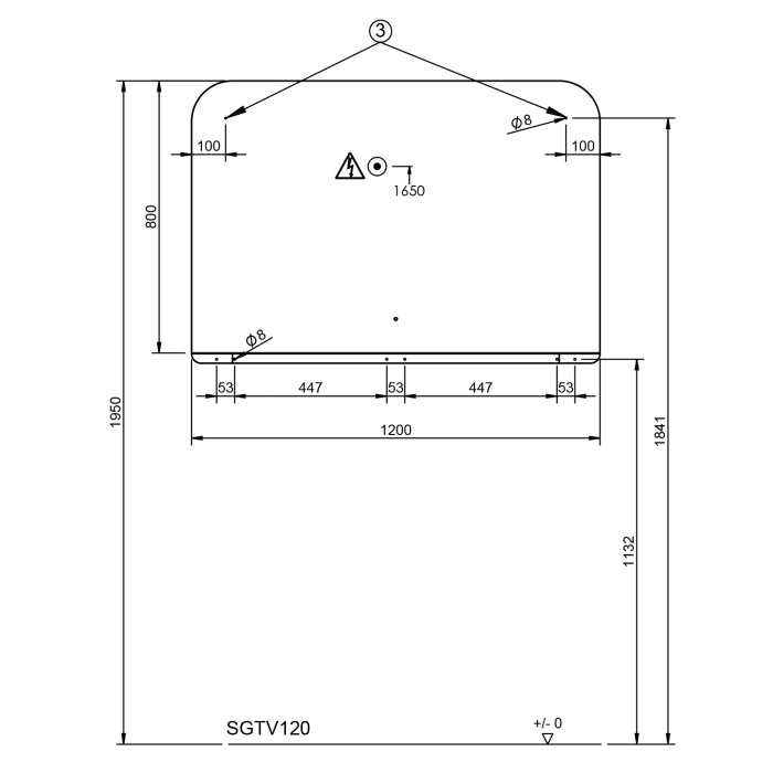 burgbad b:me Max Spiegel mit umlaufender LED-Beleuchtung, 120 cm