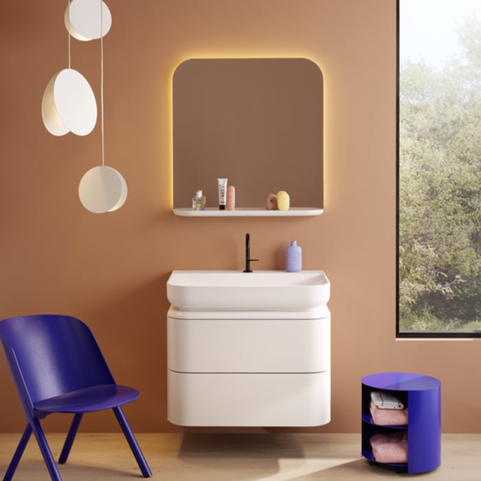 burgbad b:me Max Spiegel mit umlaufender LED-Beleuchtung, 120 cm