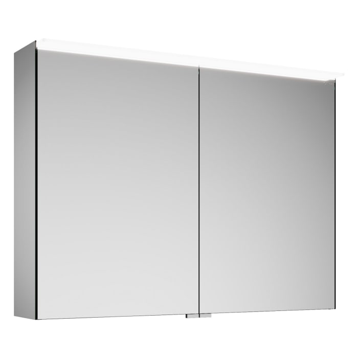 burgbad Ilo Spiegelschrank mit LED-Beleuchtung 90,6 x 67 cm, 2 Spiegeltüren