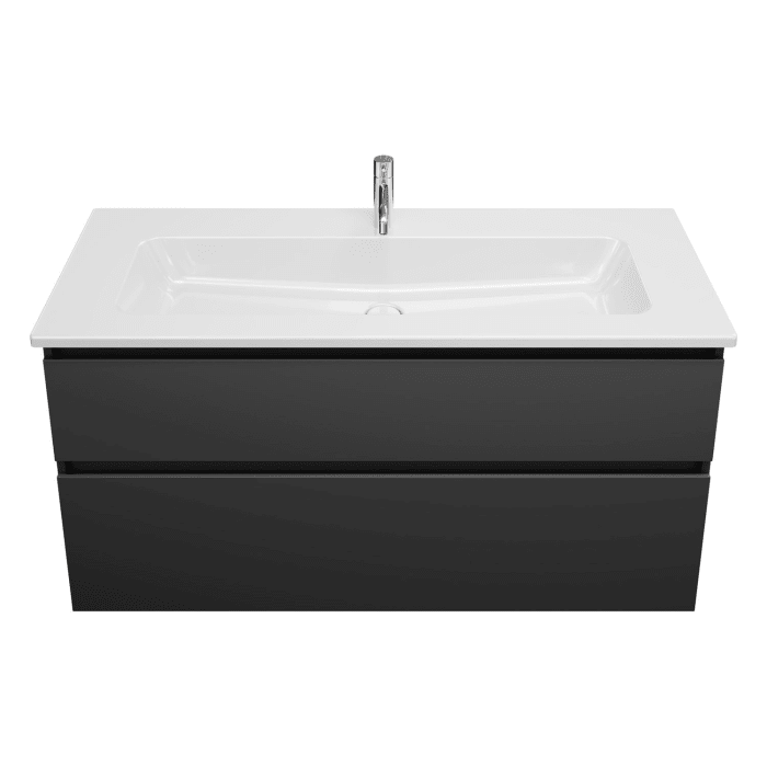 burgbad Lin20 Waschtischunterschrank mit Keramik-Waschtisch 123 cm, 2 Auszüge