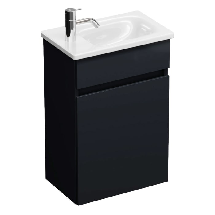 burgbad Lin20 Waschtischunterschrank mit Keramik-Waschtisch 43 cm, 1 Tür, rechts