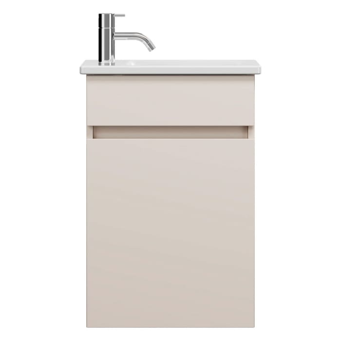 burgbad Lin20 Waschtischunterschrank mit Keramik-Waschtisch 43 cm, 1 Tür, rechts