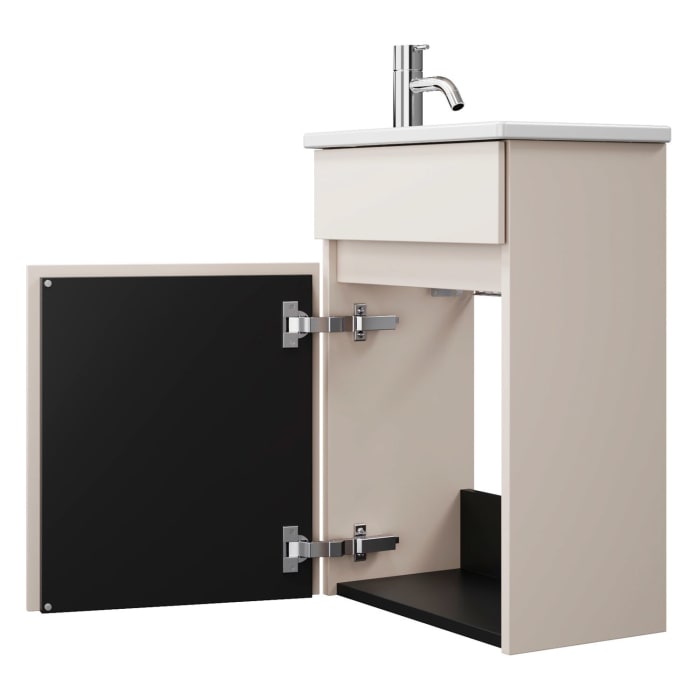 burgbad Lin20 Waschtischunterschrank mit Keramik-Waschtisch 43 cm, 1 Tür, rechts