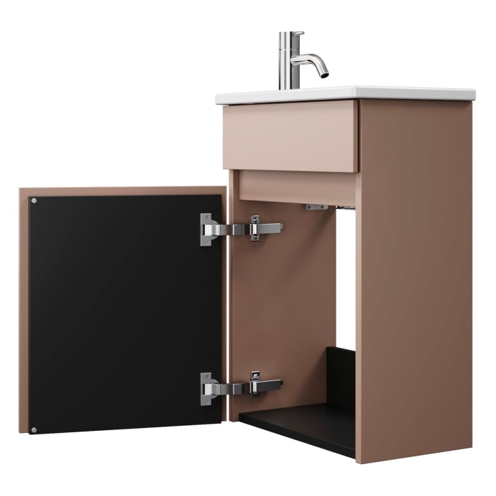 burgbad Lin20 Waschtischunterschrank mit Keramik-Waschtisch 43 cm, 1 Tür, rechts