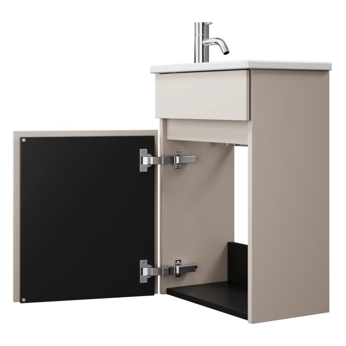 burgbad Lin20 Waschtischunterschrank mit Keramik-Waschtisch 43 cm, 1 Tür, rechts