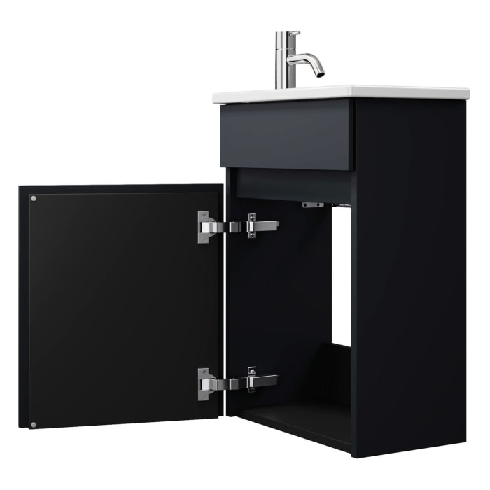 burgbad Lin20 Waschtischunterschrank mit Keramik-Waschtisch 43 cm, 1 Tür, rechts