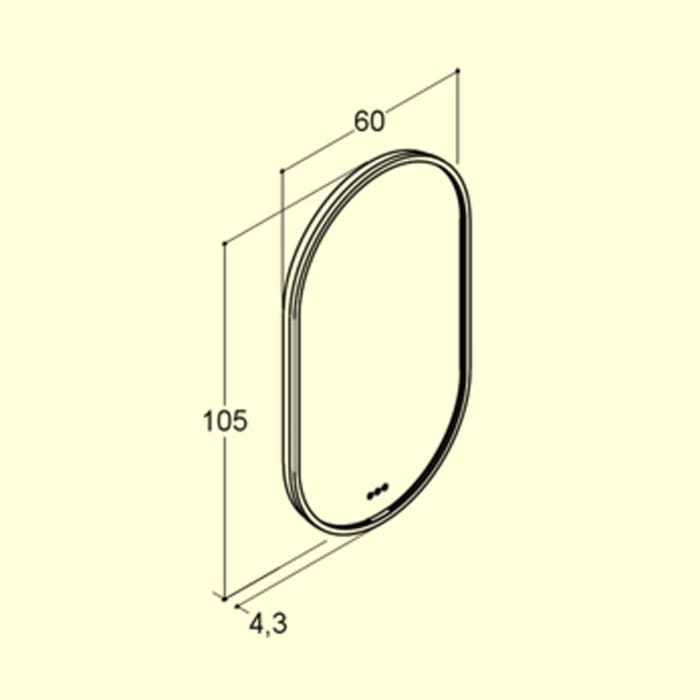 Dansani You Badezimmerspiegel Moon 105 x 60 cm mit LED Beleuchtung und Spiegelheizung in weiß matt