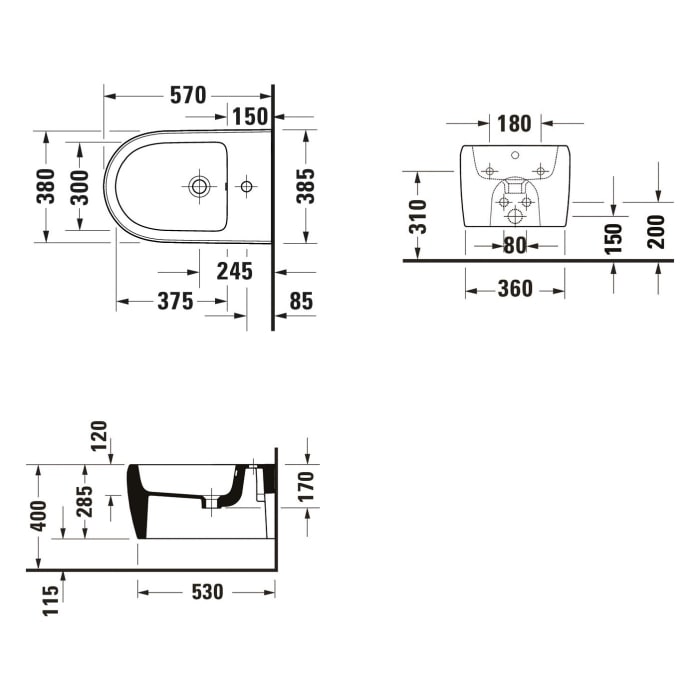 Duravit Qatego Wand Bidet mit HygieneGlace
