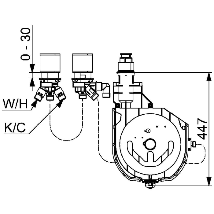 Hansa 3-Loch Wannenrand-Einbaukörper mit 4.0 Steuerpatrone
