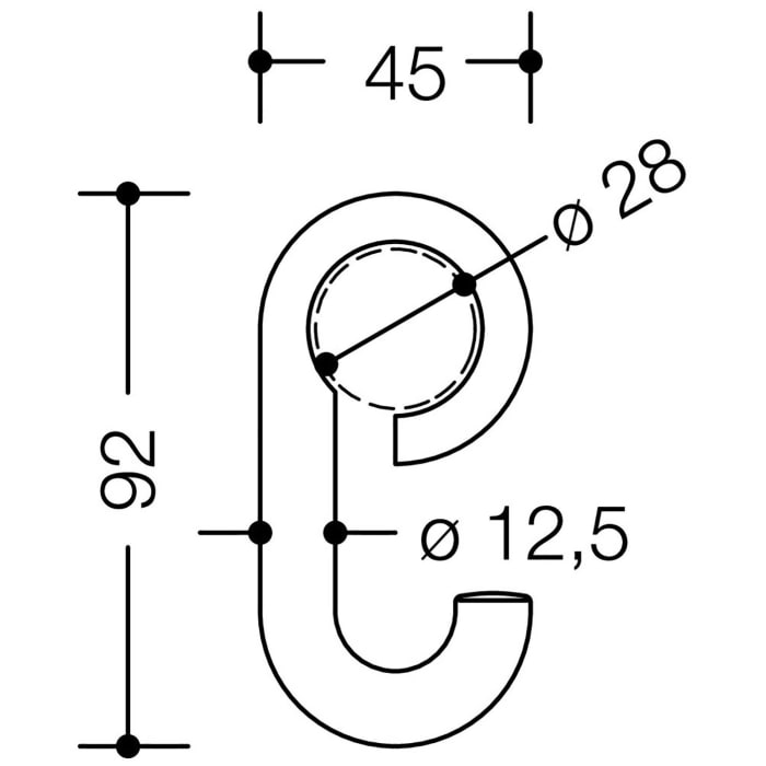 HEWI Serie 477 Haken mit Befestigungsring