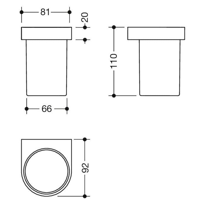 HEWI System 800 Becher aus Kristallglas mit Halter