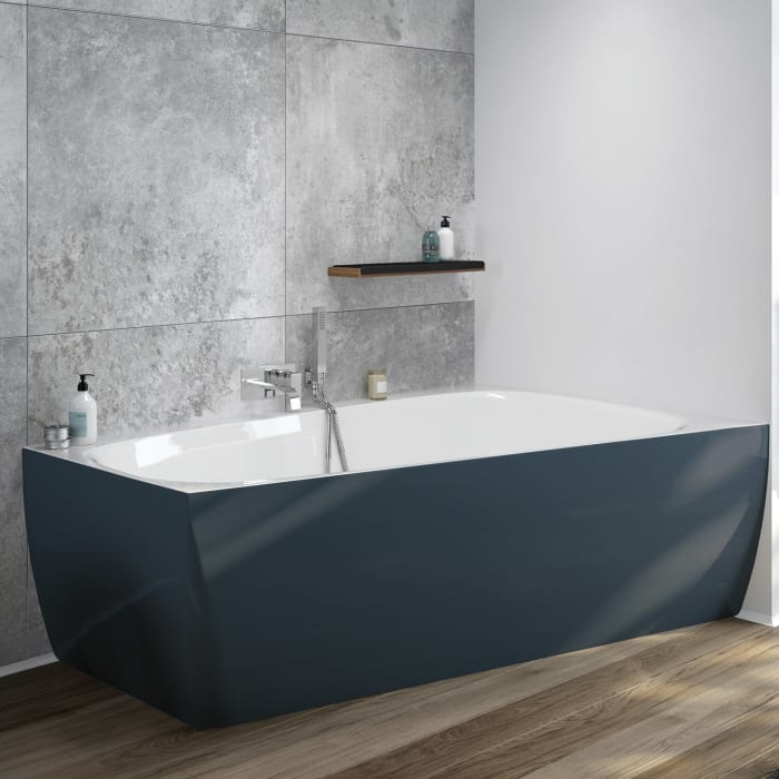 Hoesch iSENSI MONOLITH Trapez-Badewanne 170 x 100 cm, rechts mit Überlaufschlitz, BiColor