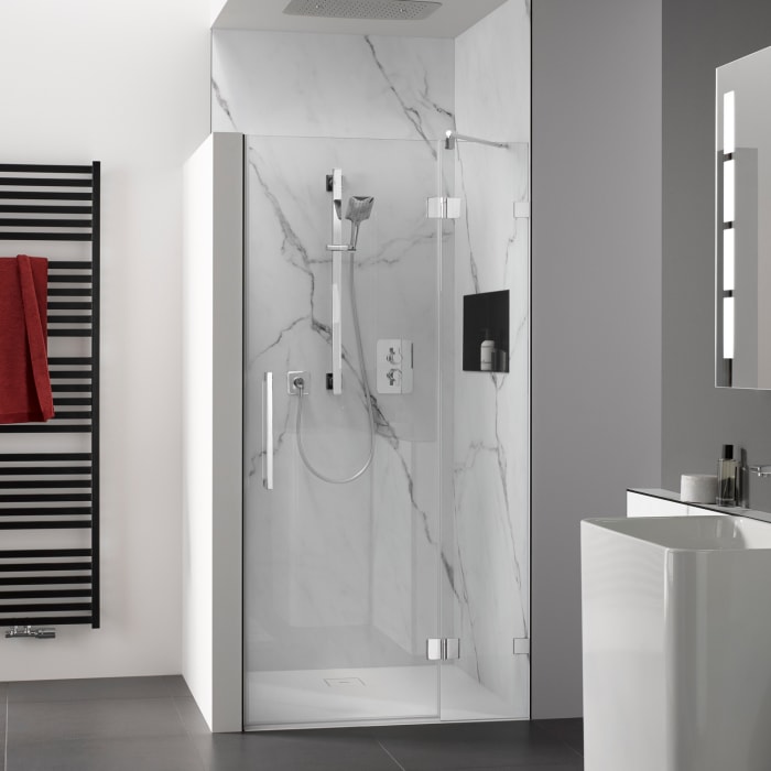 HSK Aperto Pur Pendeltür an Nebenteil für Nische Sondermaß, Anschlag links, Sonderhöhe bis 220 cm