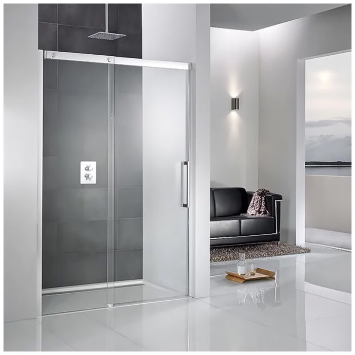 HSK K2 Gleittür für Nische, Türe rechts mit Sonderbreite, Sonderhöhe, Riegelgriff