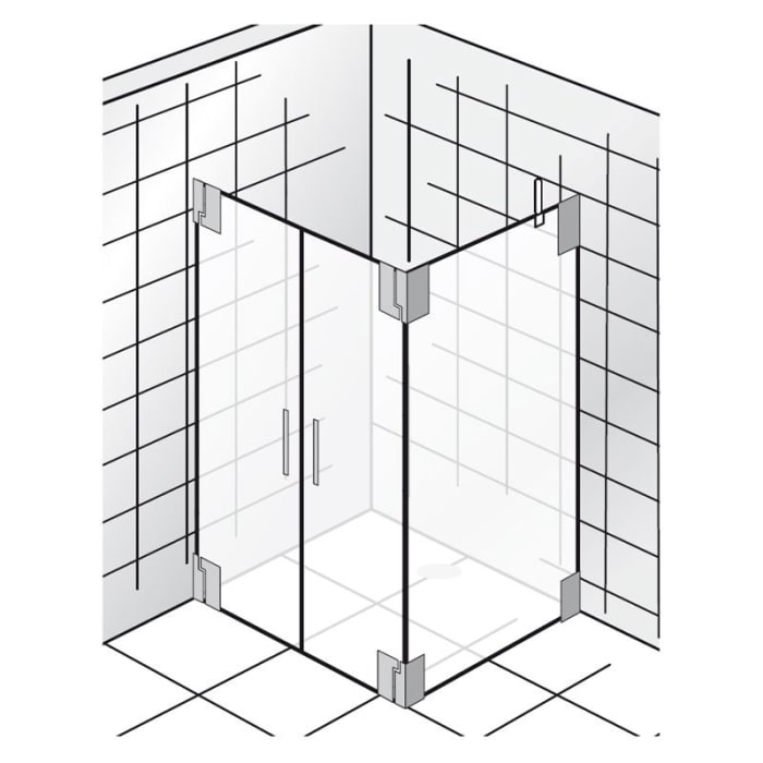 HSK K2 Pendeltür + Seitenwand Türanschlag links, mit Stangengriff 39 cm
