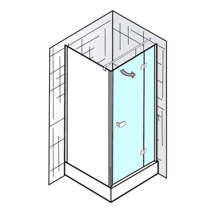 HSK Premium Softcube Drehtür für Seitenwand 100 x 200 cm, Anschlag rechts mit Stangengriff