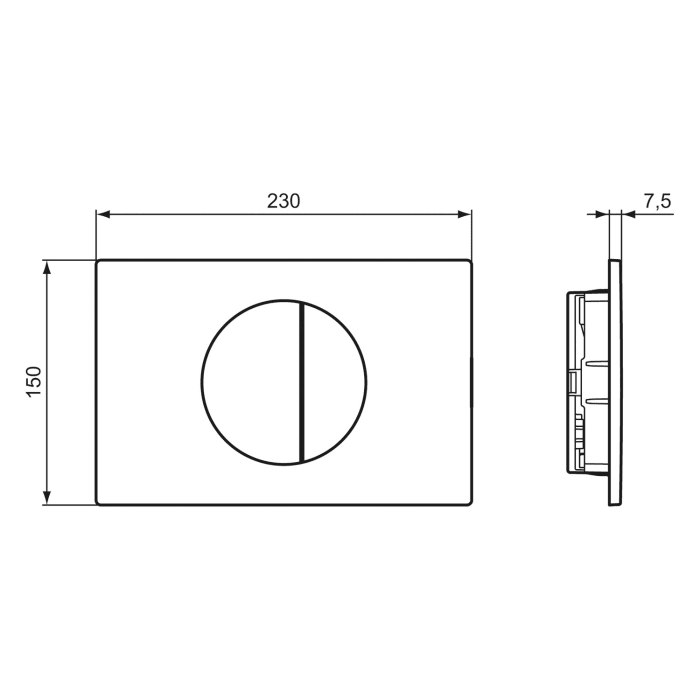 Ideal Standard Oleas Betätigungsplatte M5 mechanische Auslösung