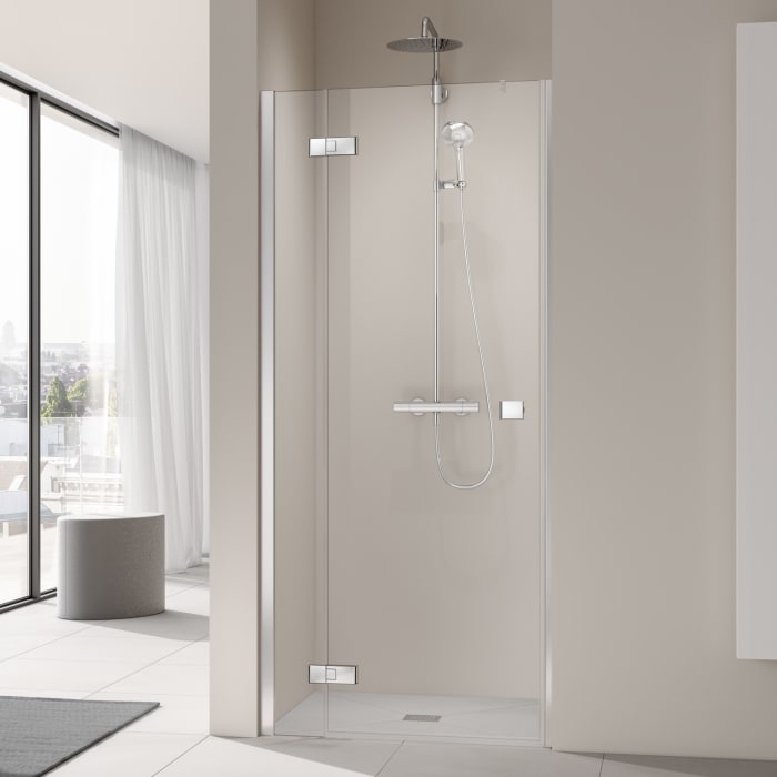 Kermi MENA Pendeltür 1-flügelig mit Festteil 120 cm, Anschlag links für Nische