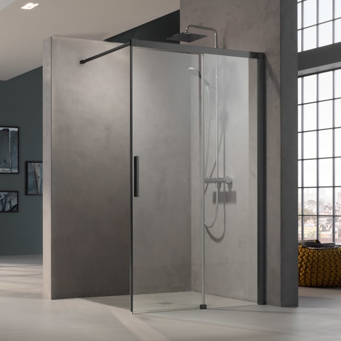 Kermi Dark Edition WALK-IN NICA Wall Gleittür 120 x 200 cm, Anschlag rechts