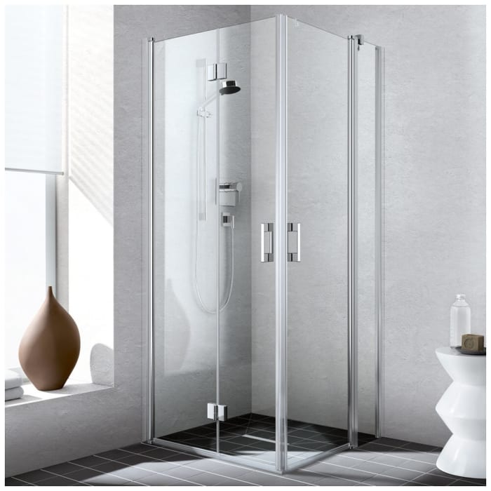 Kermi Liga Eckeinstieg Pendeltür mit Festteil , Halbteil 80 x 185 cm rechts