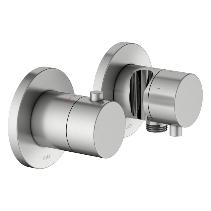 Keuco EDITION 400 Thermostatarmatur Set für 3 Verbraucher, mit Schlauchanschluss und Brausehalter