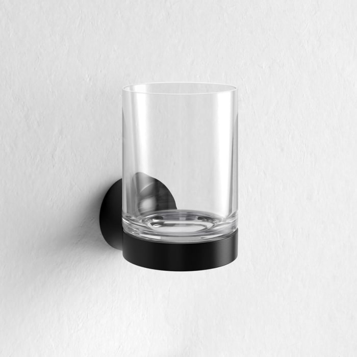 Keuco Reva Black Selection Glashalter mit Echtkristall-Glas
