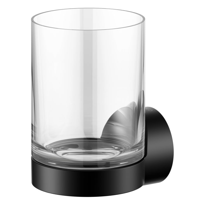 Keuco Reva Black Selection Glashalter mit Echtkristall-Glas