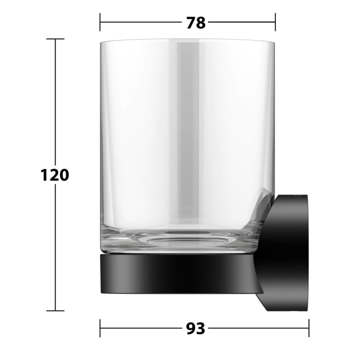 Keuco Reva Black Selection Glashalter mit Echtkristall-Glas