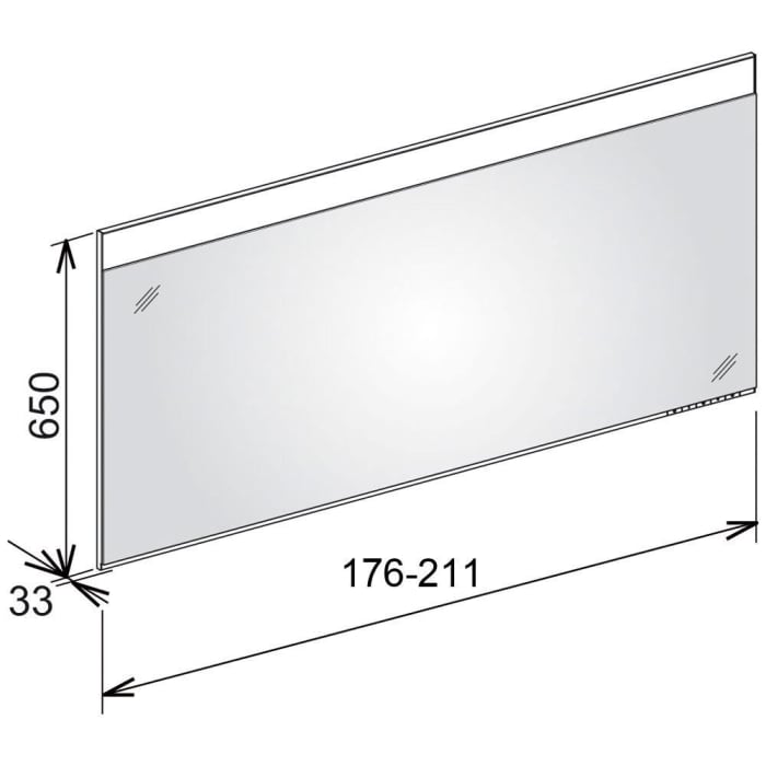 Keuco EDITION 400 Badspiegel auf Maß von 176 - 211 cm mit Spiegelheizung und DALI Steuerung