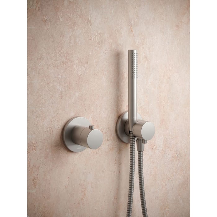 Keuco IXMO Ab- und Umstellventil für 3 Verbraucher, Unterputz, mit Schlauchanschluss und Brausehalter, Rosette rund