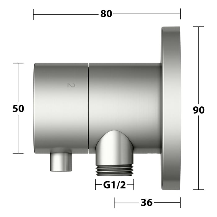 Keuco IXMO Ab- und Umstellventil für 3 Verbraucher, Unterputz, mit Schlauchanschluss und Brausehalter, Rosette rund