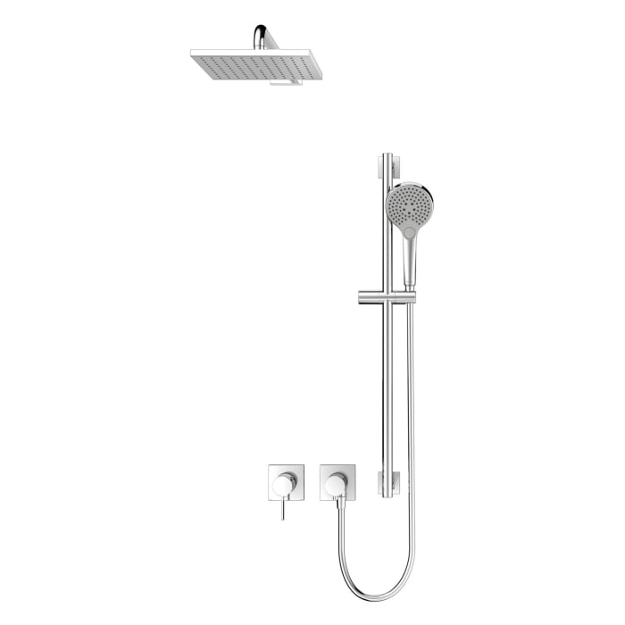 Keuco IXMO Unterputz Duschsystem mit Einhebelmischer, Handbrause, Brausestange und Kopfbrause, eckig