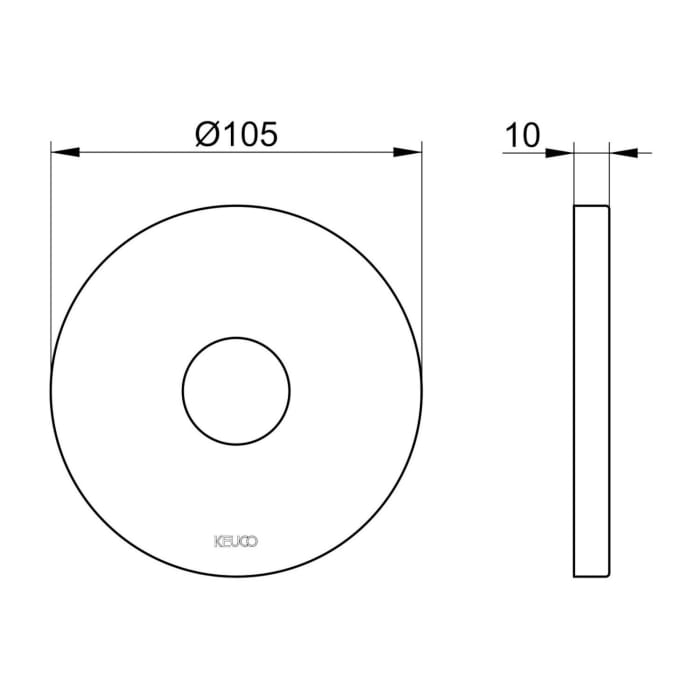 Keuco IXMO Wandrosette rund, Übergröße, für G 1/2 Unterputz-Anschlüsse, Ø 10,5 cm