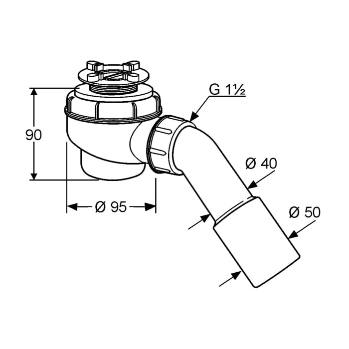 Kludi Tasso 50 Ablaufgarnitur Rohbauset