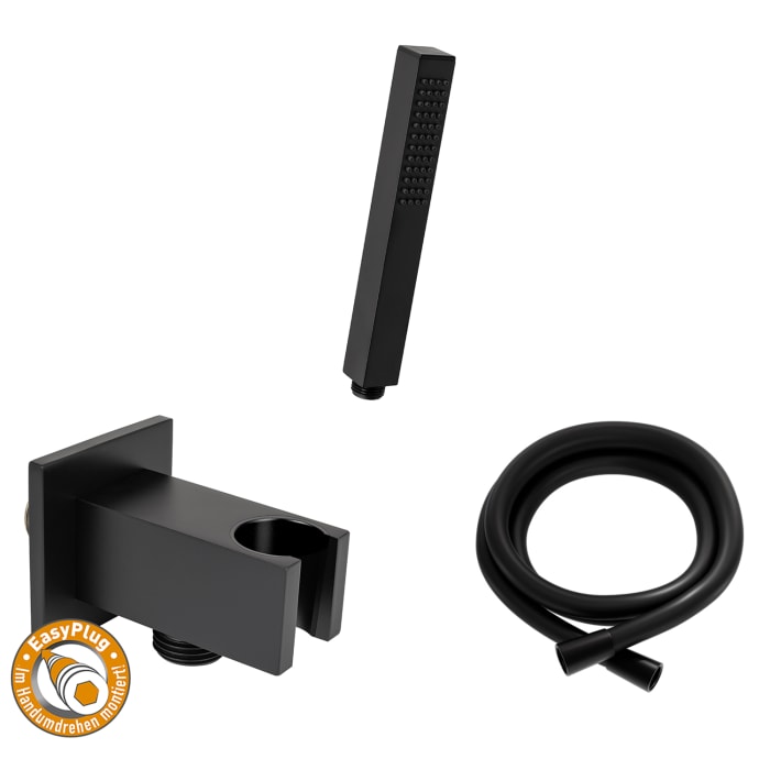 Kronenbach Brauseset 2 mit Stabhandbrause eckig und Wandanschlussbogen