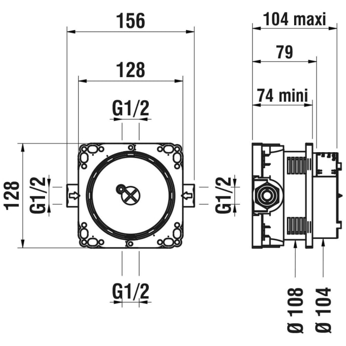 LAUFEN Simibox Light Unterputz Einbaukörper mit Vorabsperrung