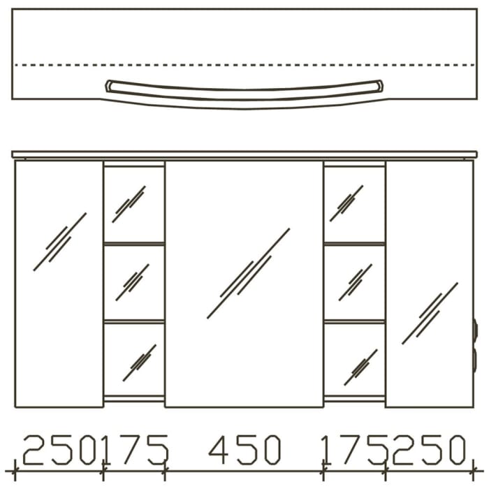 Pelipal Contea Spiegelschrank 130 x 16 x 73 cm, LED Beleuchtung im Kranz, Modul RA, Waschplatzbeleuchtung