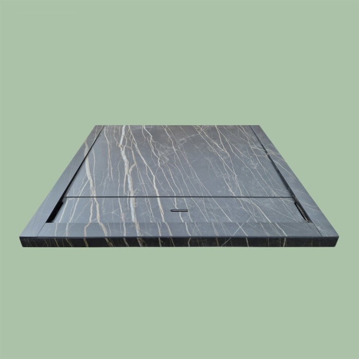 progettobagno Diamante Duschwanne 75 x 90 x 3,3 cm Feinsteinzeug Laminam®