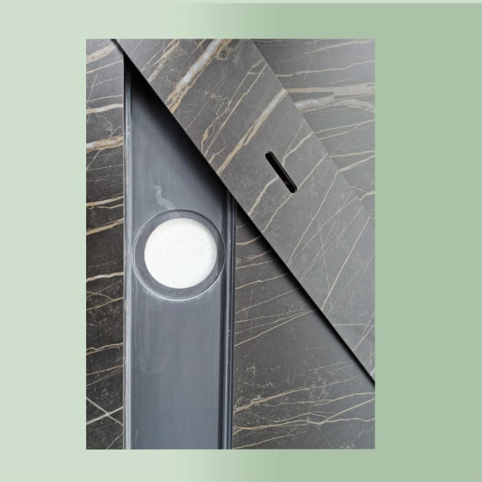 progettobagno Diamante Duschwanne 75 x 90 x 3,3 cm Feinsteinzeug Laminam®