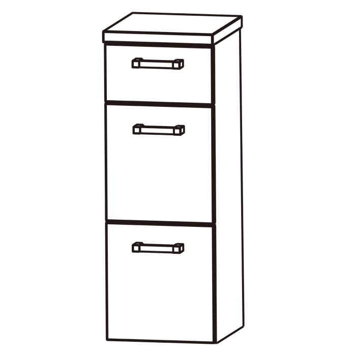 Puris b • bright Highboard 30 x 30 x 82,8 cm mit 3 Auszügen