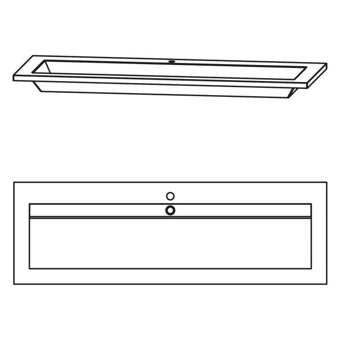 Puris Star Line Mineralguss Serie A Möbel-Waschtisch 140 cm ohne Hahnloch