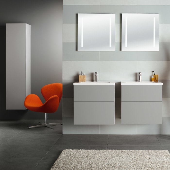 Sanipa 3way Hochschrank 40 cm tiefenreduziert, 1 Tür mit Türanschlag links, mit Griffleiste