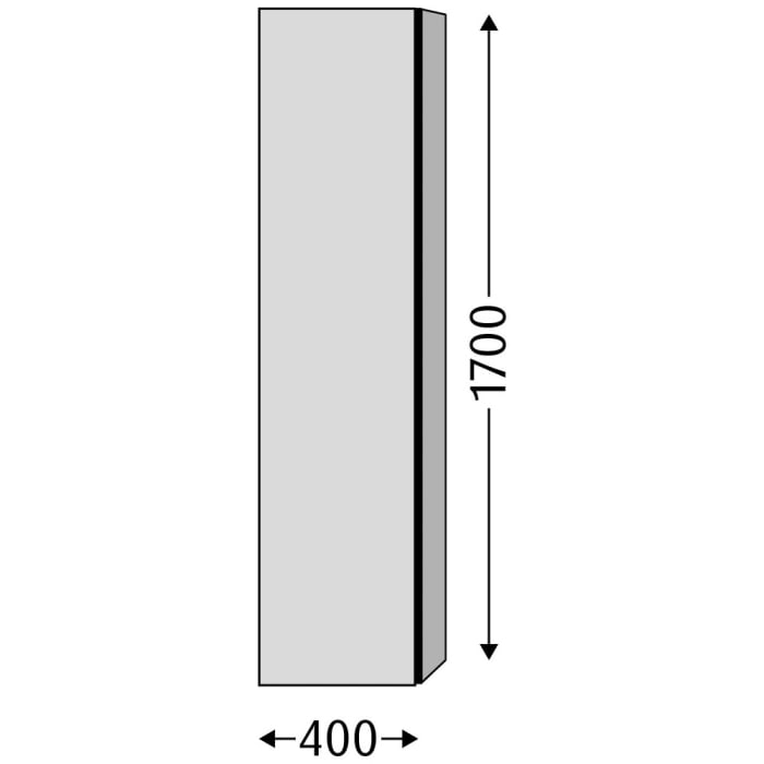 Sanipa 3way Hochschrank 40 cm, 1 Tür mit Türanschlag rechts mit Push to Open