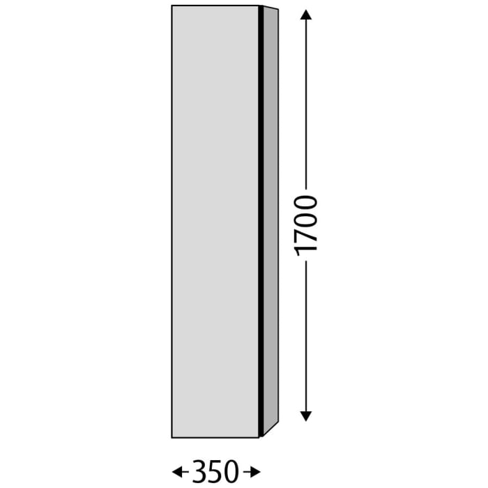 Sanipa 3way Hochschrank 35 cm, 1 Tür mit Türanschlag links, mit Griffleiste 08
