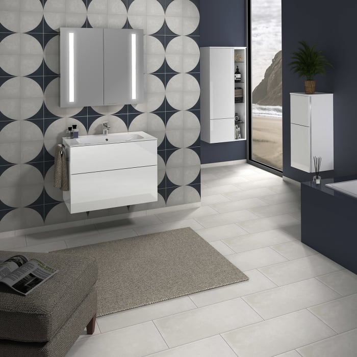 Sanipa 3way Unterschrank 80 cm, 2 Auszüge, Push to open mit Villeroy & Boch Finion Waschtisch