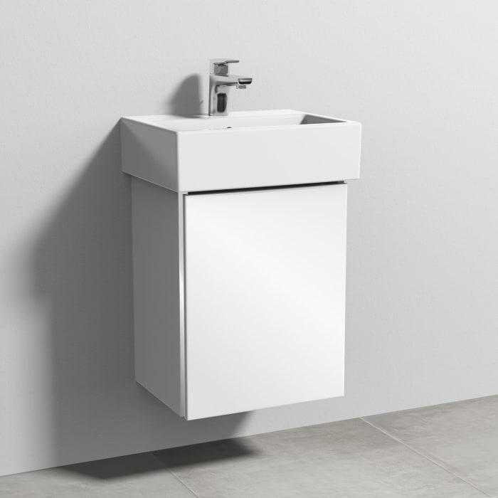 Sanipa 3way Waschtischunterbau für Keramik-Waschtisch Vero Air 45 cm, 1 Tür, Anschlag rechts, mit Griffleiste