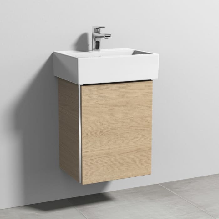 Sanipa 3way Waschtischunterbau für Keramik-Waschtisch Vero Air 45 cm, 1 Tür, Anschlag rechts, mit Griffleiste